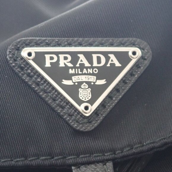 Prada Mini Backpack 1 Bh029 Shoulder Bag 2-Way Linylon Saffiano Black Silver main image 11